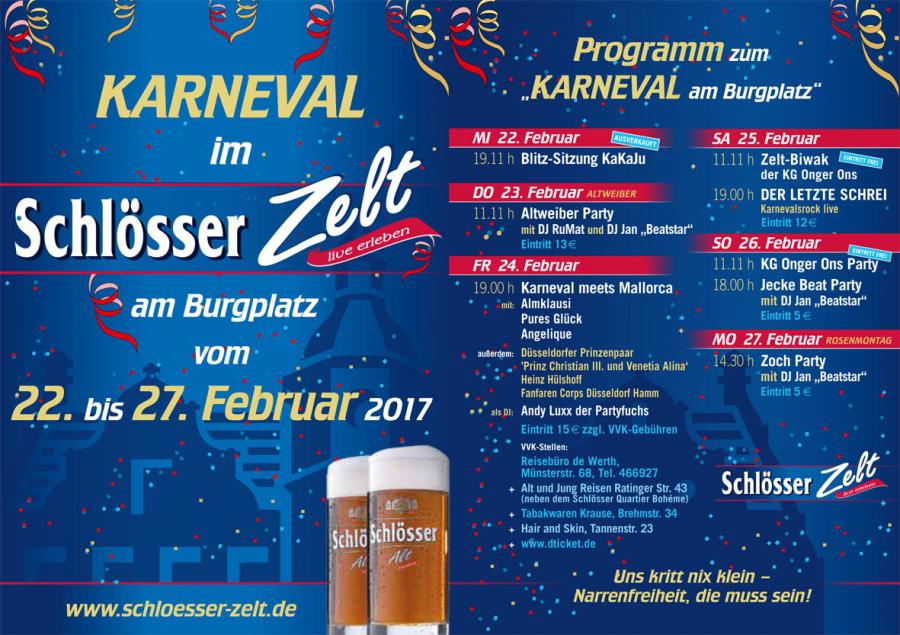 Die "Tollen Tage" 2017 im Schlösser-Zelt